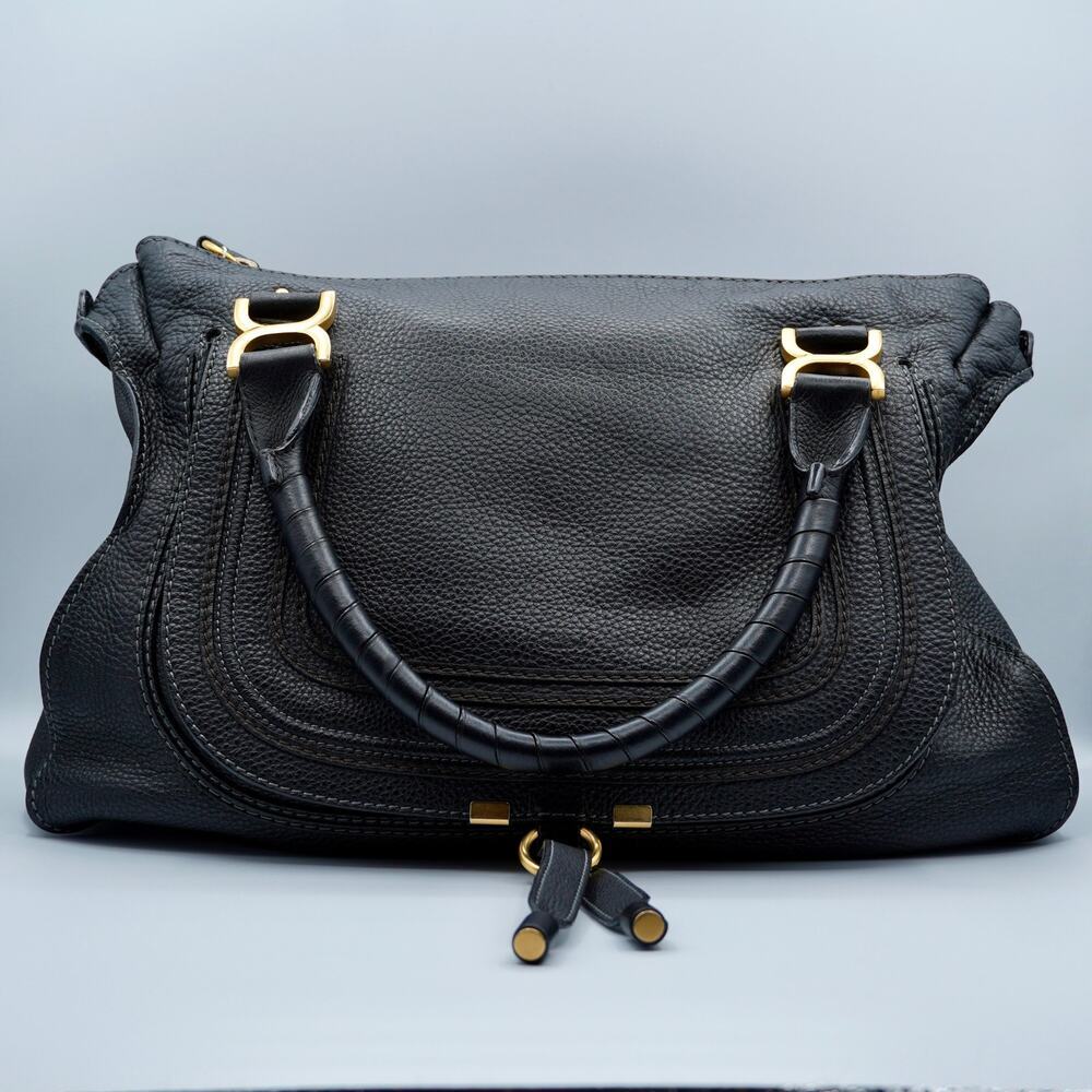 Chloe Calfskin Medium Marcie Satchel Black
